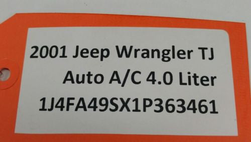 Jeep Wrangler TJ OEM AC Lines OEM 2001 4.0L
